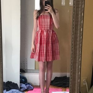 Vineyard Vines Strapless Plaid Dress